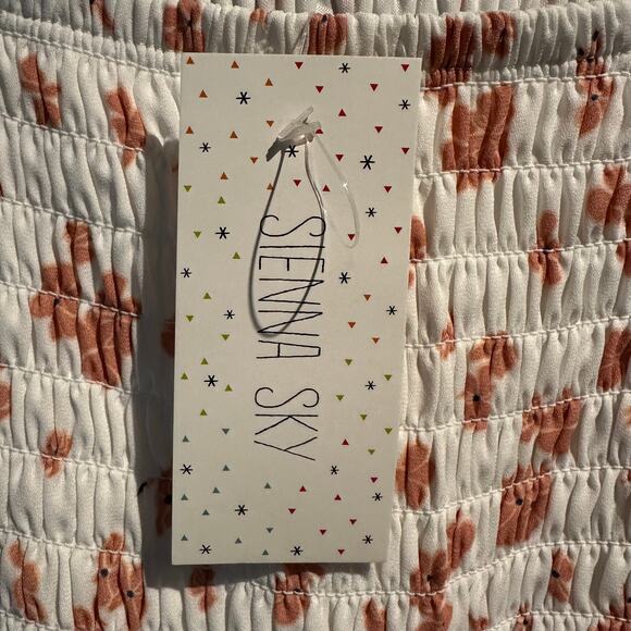 Sierra Sky Med NWT Floral Sleeveless Dress Cottage Mini Dress Micro Dress Flowy - Picture 9 of 9